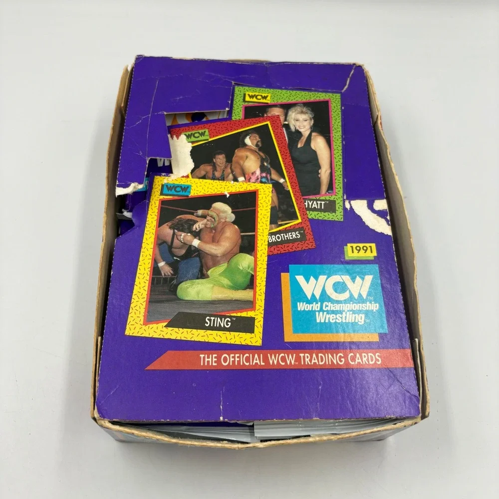 Impel WCW Trading Card Wax Pack Box 35 Packs Purple Good 1991 Sealed Packs